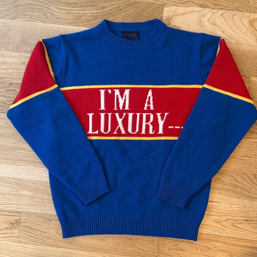 Rowing Blazers Blue and Red Crew Neck Sweater